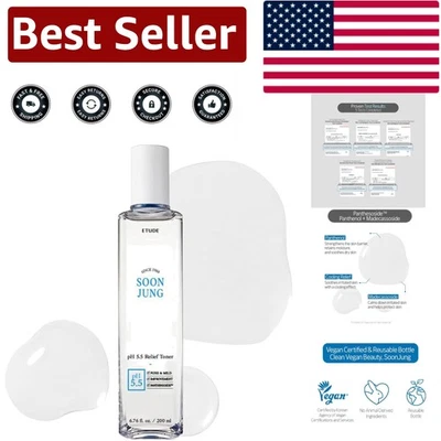 Toner de alívio coreano pH5.5 - 200ml hidratante com madecassosídeo para pele sensível - Imagem 1 de 4