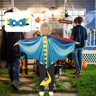 Kids Dinosaur Cape Dragon Cloak Christmas Fancy Cape for Performance Holiday - Image 1 of 2
