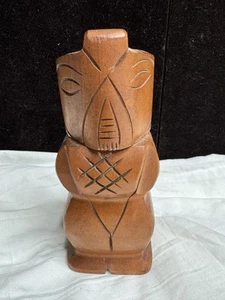 Vintage Mid Century John A Oya Hawaiian War God Perfume Bottle Milo Wood - Picture 1 of 9