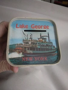 Vintage Lake George NY Blech Bank Souvenir Minnie Ha Ha Adirondacks Reise - Bild 1 von 7