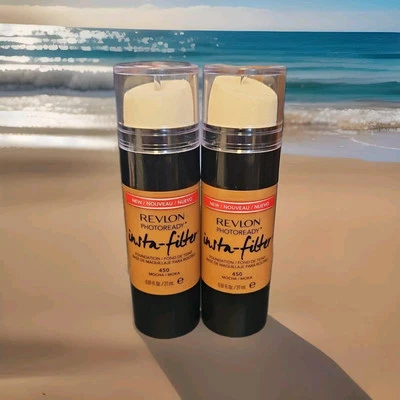 2-REVLON-PHOTOREADY-INSTA-FILTER FOUNDATION#450 MOCHA 0.91oz EACH-NEW/TAMPER TAB - Image 1 of 4