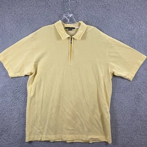 Polo Ermenegildo Zegna Para Hombre Tejido Cremallera Manga Corta Algodón L/52 Amarillo Talla L - Imagen 1 de 10