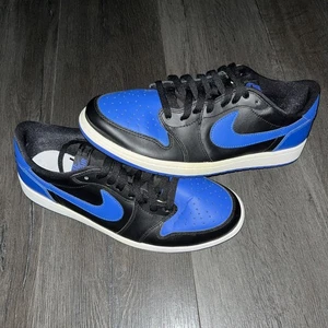 Zapatillas Air Jordan 1 Retro OG Talla Baja 11 Azul Real 2015 Cuero Negro - Imagen 1 de 7
