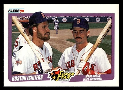 Fleer Wade Boggs 1990/Mike Greenwell #632 Medias Rojas de Boston Foto 1 de 2