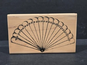 Sello de goma Stampington de 1990, ventilador M4039 sin decorar, ventilador plegable a mano - Imagen 1 de 4