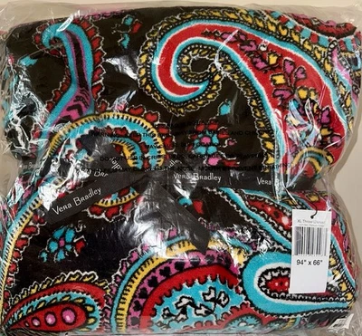 Manta VERA BRADLEY XL EDICIÓN LIMITADA 94 x 66 PAISLEY PARISINO NUEVA CON ETIQUETAS #14811-340 Foto 1 de 4