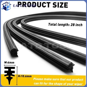 Wiper Blade Refills 8 x pcs Universal 28" Car Bus Silicone Frameless Windshield - Bild 1 von 6