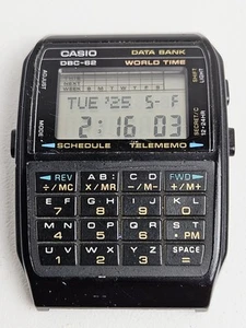 Reloj digital de cuarzo calculadora vintage Casio Data Bank 676 DBC-62 SIN PULSERA - Imagen 1 de 15