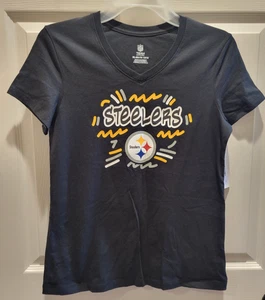 Juniors NFL Team Apparel Pittsburgh Steelers Black Tee Shirt XL 14/16 New - Picture 1 of 3