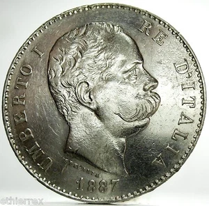 Savoia-REGNO D'ITALIA (Umberto I) 1 Lira 1887 - Imagen 1 de 8