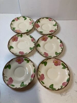 6)  FRANCISCAN  DESERT ROSE   SAUCERS   -FREE SHIP--VGC - Image 1 of 4