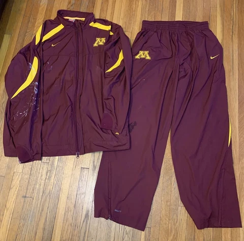 Minnesota Gophers Nike Storm Fit NCAA Full Zip Windbreaker Jacket/Pant Tracksuit Cover