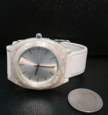 Nixon A328-1029 Time Teller Pearl White Watch w/ Leather Band !!!  - Image 1 of 2