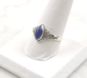 Sterling Silver 2 ct Marquise Lapis Ring - Free Gift Packaging - Picture 1 of 8