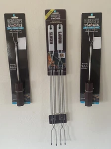 3 Pk 4Pcs Hershey S’mores Extendable Cooking Forks Skewers Roasting Wand Bundle - Picture 1 of 3