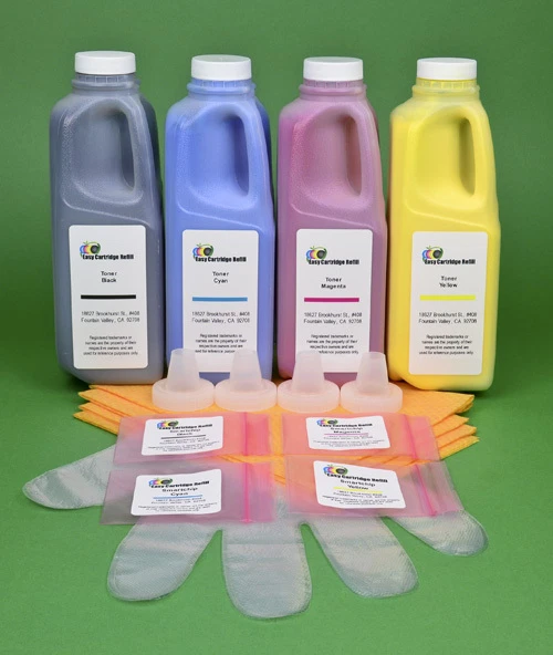 Xerox Phaser 7400DXM 7400N 7400DNM 7400DNZ 4-Color Toner Refill Kit with Chips - Image 1 of 1