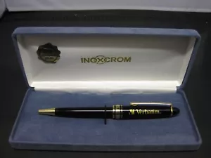 Inoxcrom Gold Electroplated Verbatim Classic Black Ballpoint Pen - Picture 1 of 6