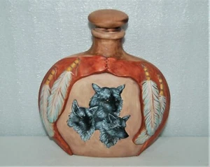 Barattolo decorativo in ceramica provinciale sagomato vintage 1987 con coperchio dipinto a mano - Foto 1 di 9
