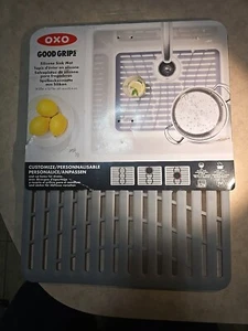 Alfombrilla de fregadero de silicona Oxo nueva con etiquetas personalizar agujeros de corte para desagües buenos agarres - Imagen 1 de 6