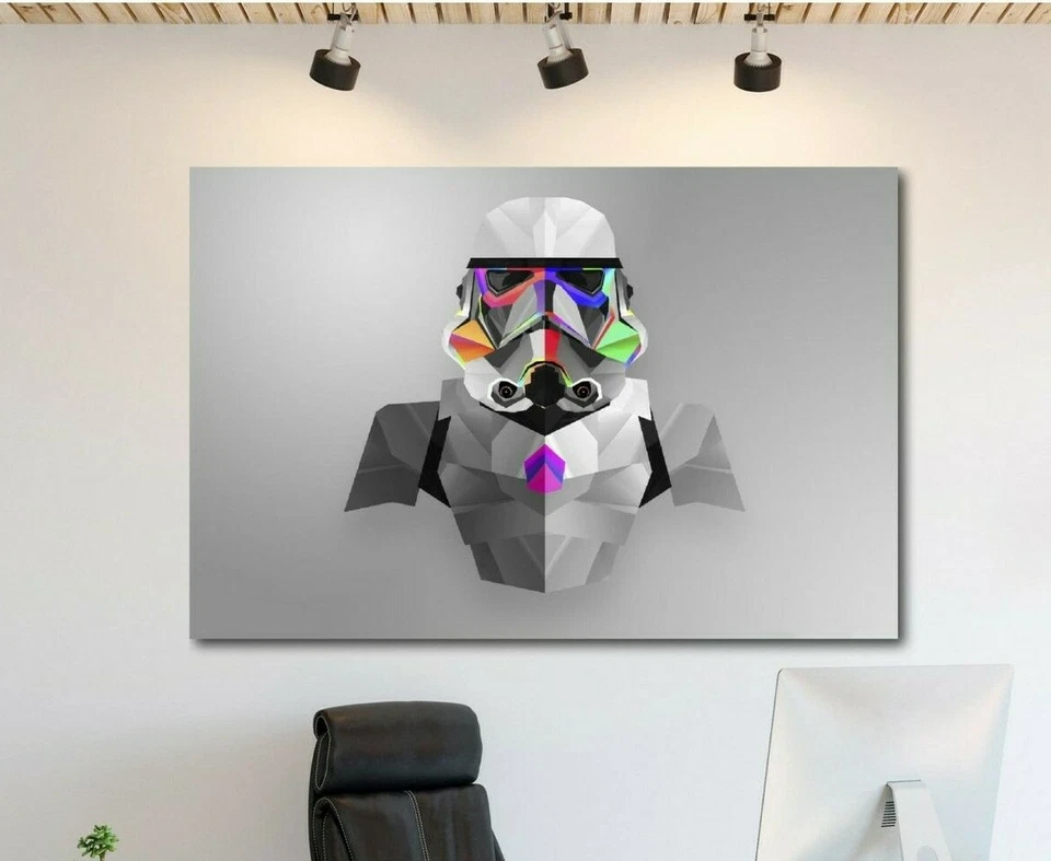 Storm Trooper Abstract Star Wars Canvas Wall Art - Image 1 of 4