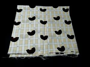 VTG Cotton Sewing Fabric Watermelon Yellow White Squares Check Summer 1/2 yd - Picture 1 of 4