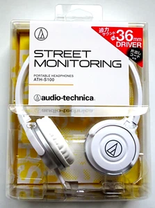 Audio Technica Portable Headphone White ATH-S100 code length 1.2 m - Picture 1 of 9