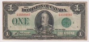 1923 Dominion of Canada $1 Bank Note DC 25j - Very Good - inv#363 - Picture 1 of 2