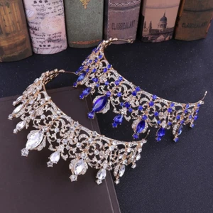 Cristal Strass Mariée Diadème Baroque Couronne Princesse Bal Mariage Fête Cadeau - Foto 1 di 17