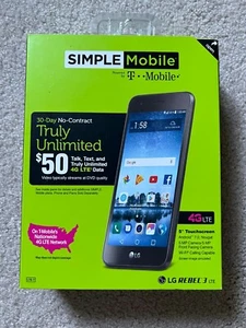 LG REBEL 3 LTE Simple Mobile Prepaid Smart Phone - Picture 1 of 2