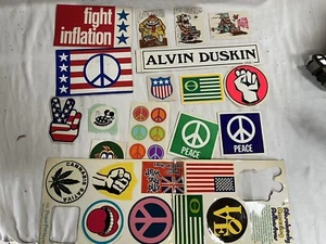 Lot Vintage 60s Peace Vietnam Protests Green Sticker Civil Rights War 70s - Picture 1 of 5