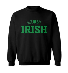 Wee Bit Irish - Luck Four Leaf Clover St. Patrick's Day Toddler Crewneck Sweater - Picture 1 of 8