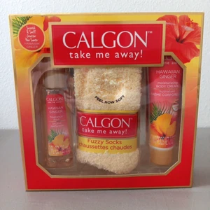 RARE Calgon HAWAIIAN GINGER -Piece Gift Set Mist Socks + Lotion NEW Mother's Day - Picture 1 of 4