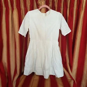 Abito donna Gap bianco Broderie Anglaise cotone aderente e svasato foderato taglia 8 ottime condizioni - Foto 1 di 6