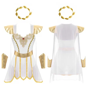 Womens Greek Ancient Princess Toga Halloween Cosplay Fancy Dress Costume Sets - Picture 1 of 15