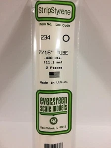0,438 Zoll (11,1 mm) OD-Polystyrolrohr EVG234 von Evergreen Scale Models - Bild 1 von 1