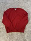 Alan Paine Vintage Lambswool Sweater Men Red Bergundy 