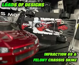 Recubrimiento de chasis ARRMA INFRACTION/FELONY 6s - ¡Muchos diseños! Skinz súper duradero - Imagen 1 de 27