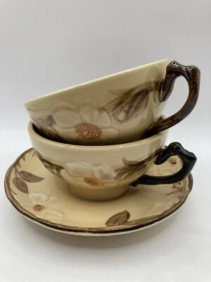 3 Pc Franciscan Cafe Royal Floral Design Replacement Cups & Saucer Flying F USA - Image 1 of 4