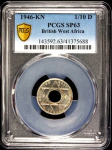 1946 KN British West Africa 1/10 Penny, PCGS SP 63, KM-20, Specimen Proof - Picture 1 of 2
