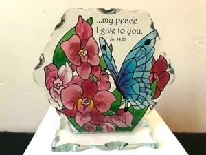 Joan Baker Designs Schmetterling und Orchideen My Peace I give you Teelichthalter - Bild 1 von 4
