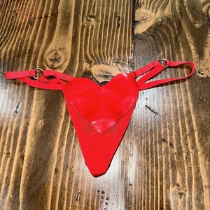 Widow Women’s Small Mesh Heart Thong - Red - Picture 1 of 4