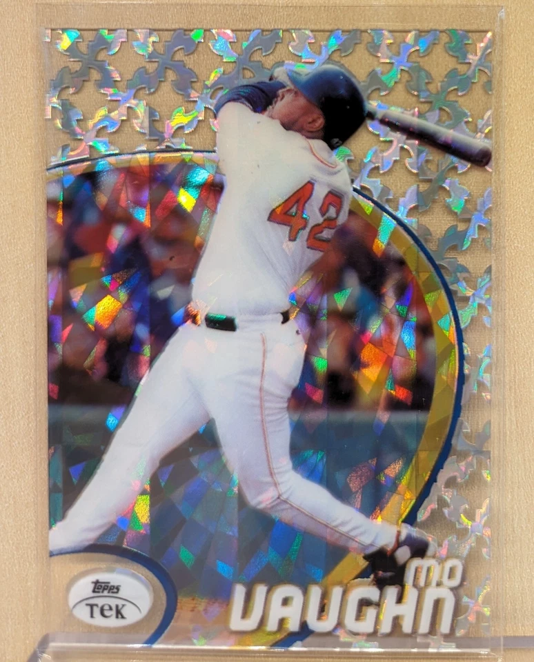 1998 Topps Tek Diffractor Refractor Finish Pattern #84 Mo Vaughn Red Sox #87 - Image 1 of 2