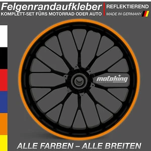 Reflektierende Felgenrandaufkleber Orange viele Farben - Bild 1 von 2