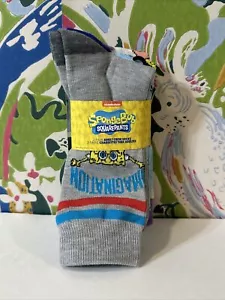 Nickelodeon SpongeBob SquarePants Adult Crew Socks 3 Pairs - Size 10-13 - Picture 1 of 4