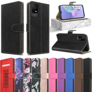 For TCL 405 / TCL 406 / TCL 408 Case, Slim Leather Wallet Flip Stand Phone Cover - Picture 1 of 21