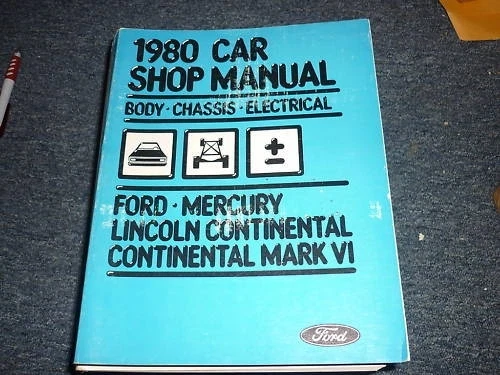 1980 FORD LTD COUNTRY SQUIRE LINCOLN SHOP MANUAL OEM - Image 1 of 1