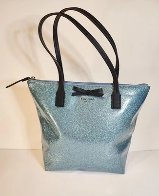 Kate Spade Jeralyn Mavis Street Ice Blue Glitter Tote NWOT - Image 1 of 4