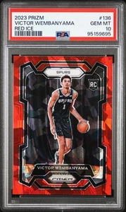 2023-24 Panini Prizm #136 Victor Wembanyama Red Ice ROOKIE PSA 10 - Picture 1 of 2