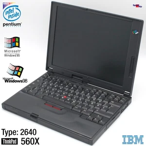 Notebook IBM THINKPAD 560X PENTIUM MMX 4GB 32MB Laptop Windows 95 2640700 2640 - Picture 1 of 12