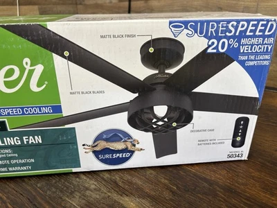 HUNTER Mill Creek Ceiling Fan 52in, Classic S. 5 Blade Fan W/Light 50343 NEW - Image 1 of 4